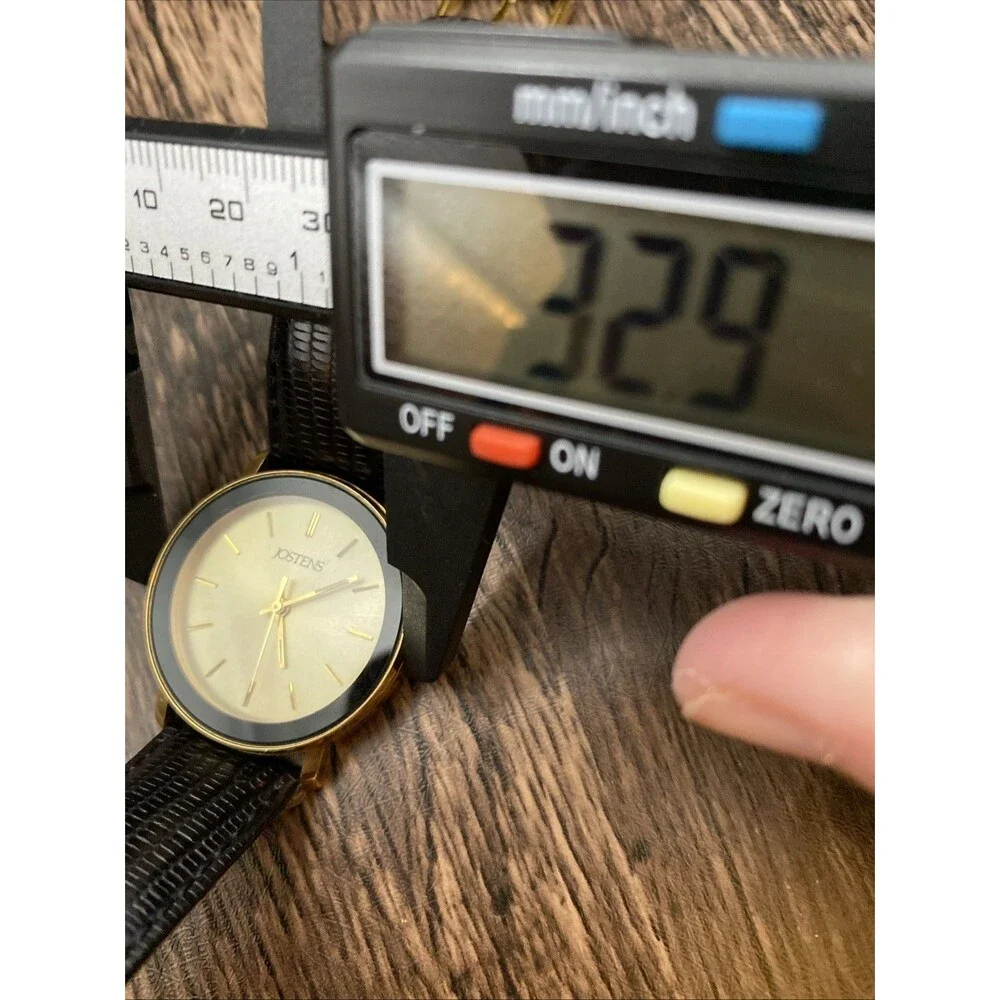 Jostens watch Black and Gold Tone Swiss Case New Battery
